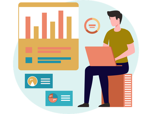 Male Employee Monitoring Dashboard  Illustration