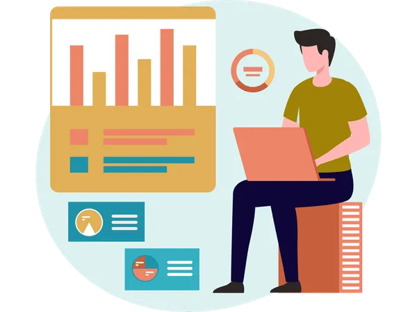 Male Employee Monitoring Dashboard  Illustration