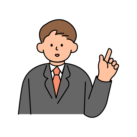 Male Employee Pointing up  Illustration