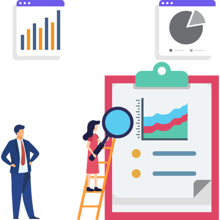 Male Employee Represent Financial Report  Illustration