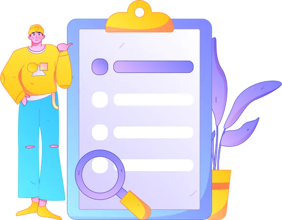 Male employee showing to do list  Illustration