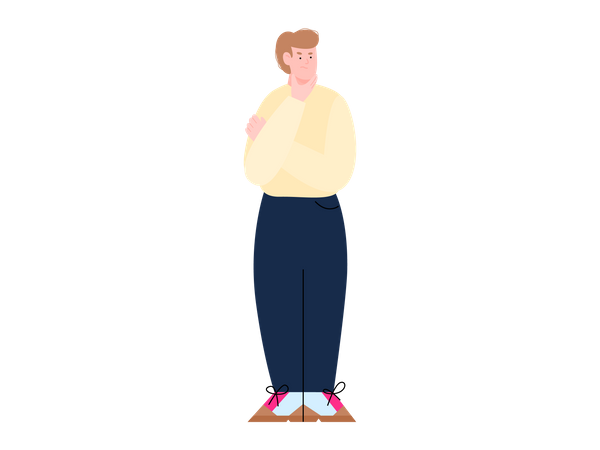 Male employee thinking something  Illustration