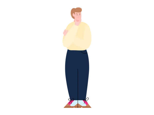 Male employee thinking something  Illustration