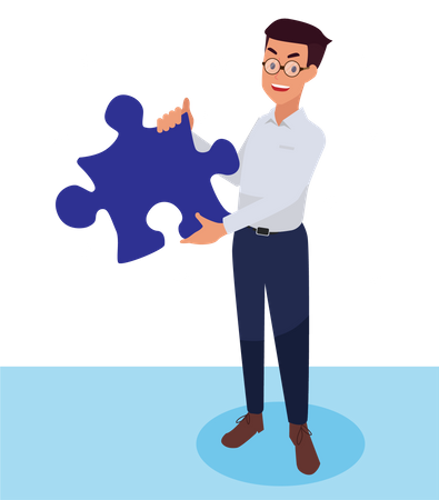 Male employee with creative solution  Illustration