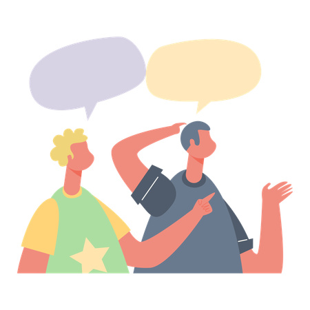 Male employees talking to each other  Illustration