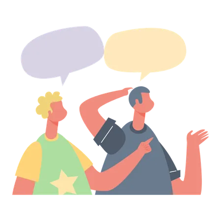 Male employees talking to each other  Illustration