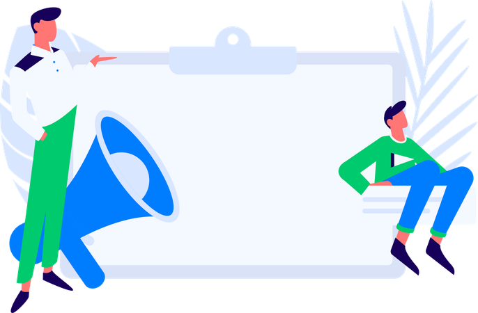 Male employees working on web design  Illustration