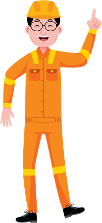 Male Engineer celebrating  Illustration