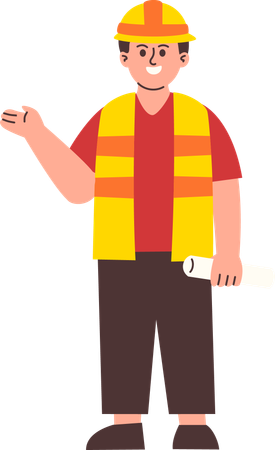 Male Engineer showing something  Illustration