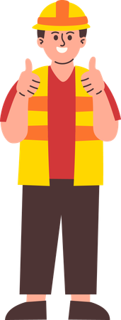 Male Engineer showing thumbs up  Illustration
