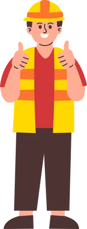 Male Engineer showing thumbs up  Illustration