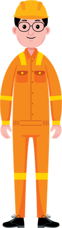 Male Engineer standing  Illustration
