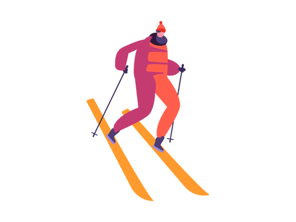 Male enjoying winter sports  Illustration