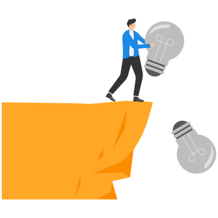 Male entrepreneur came up with innovative idea  Illustration