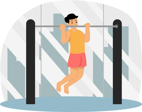 Male Exercising  Illustration