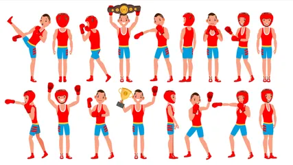Boxing Player Illustration Pack