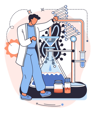 Male experiment on dna  Illustration