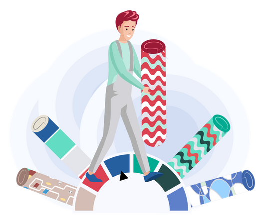 Male fabric designer  Illustration