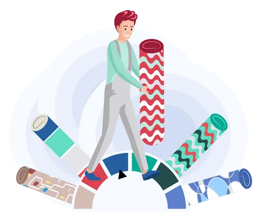 Male fabric designer  Illustration