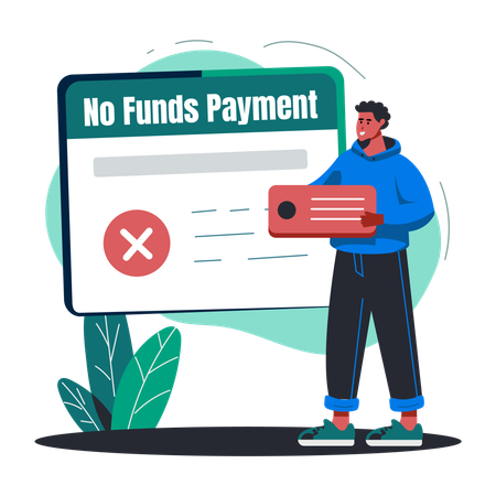 Male Facing Payment Error  Illustration