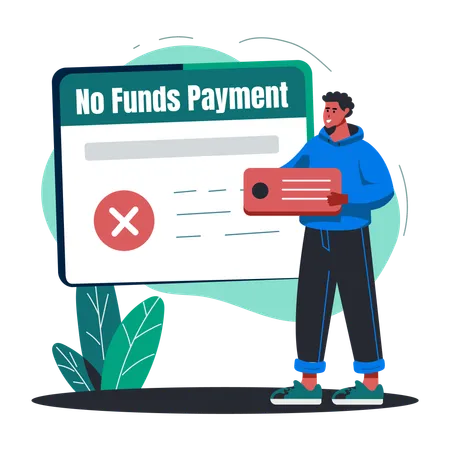 Male Facing Payment Error  Illustration