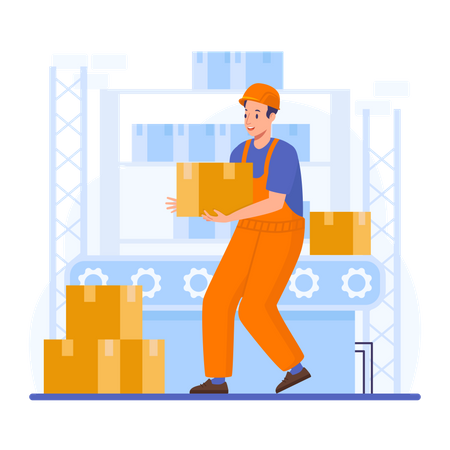 Male Factory Worker  Illustration