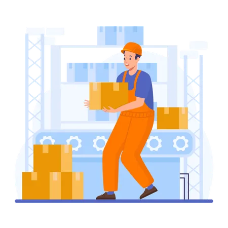 Male Factory Worker  Illustration