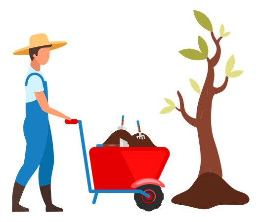 Male farmer gardening  Illustration