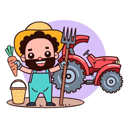 Male Farmer  Illustration