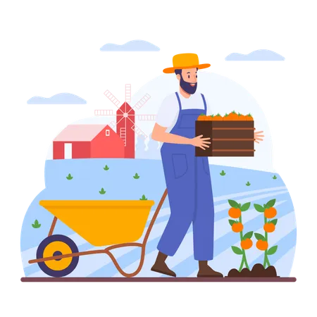 Male Farmer  Illustration