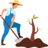 male farmer planting illustration