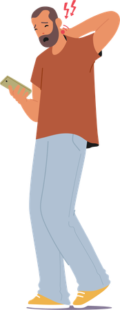 Male Feel Discomfort due to Wrong Posture  Illustration