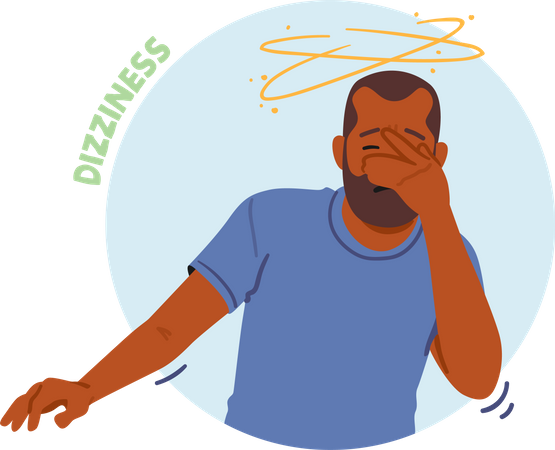Male Feel Dizziness  Illustration