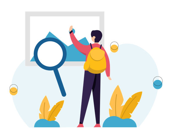 Male Finding travel destination  Illustration
