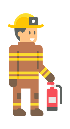 Male Firefighter Illustration