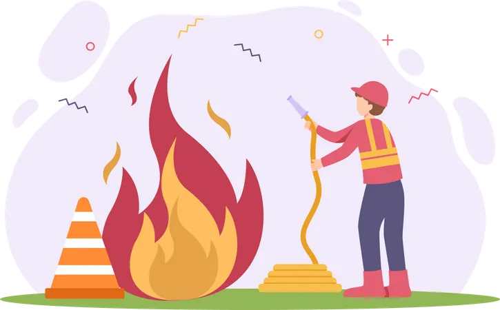 Male firefighter  Illustration