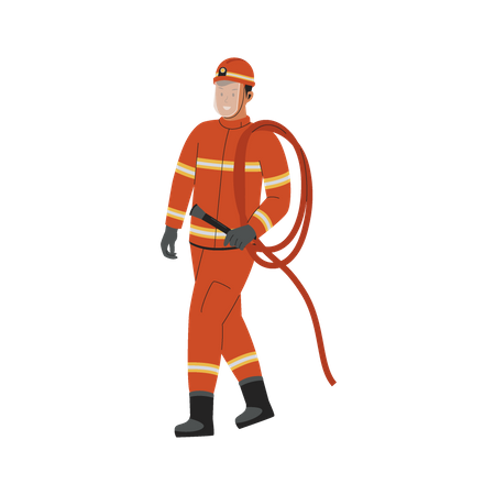 Male Firefighter  Illustration