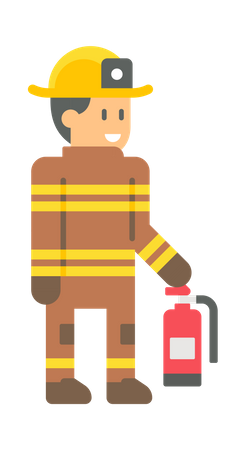 Male Firefighter  Illustration