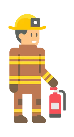 Male Firefighter  Illustration