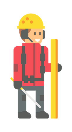 Male Firefighter  Illustration