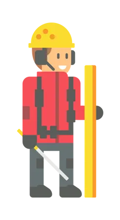 Male Firefighter  Illustration