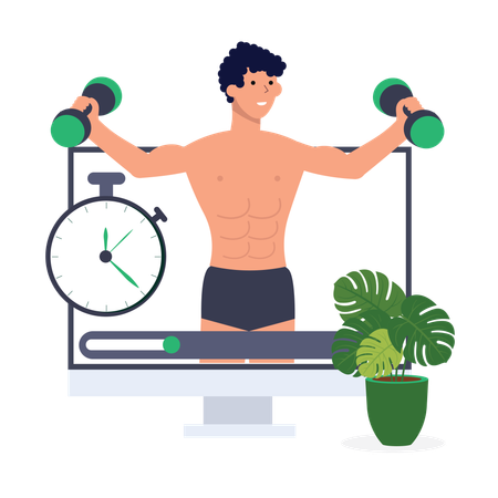 Male Fitness blogger  Illustration