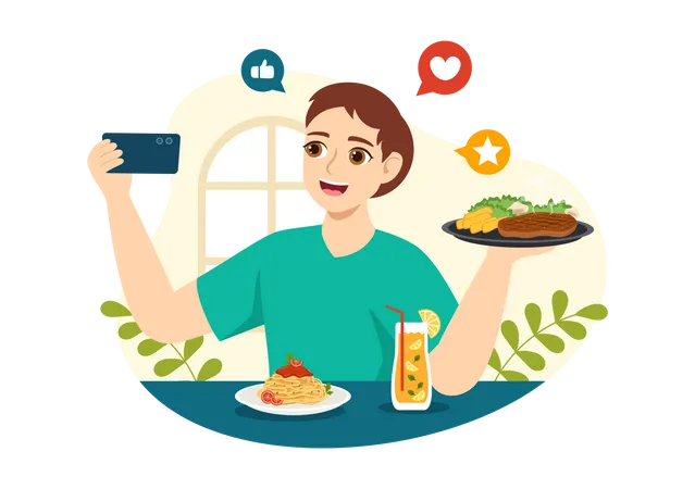 Male food blogger  Illustration