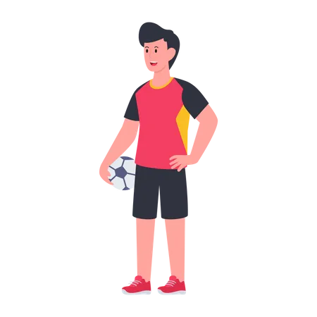 A Unit Design Icon Of Football Player Illustration