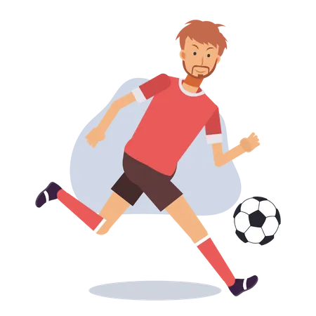 Male Football Soccer Player Characters Flat Vector Cartoon Character Illustration Illustration