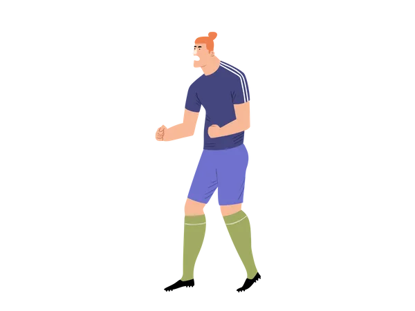 Male Footballer enjoying success Illustration