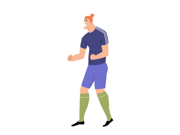 Male Footballer enjoying success  Illustration