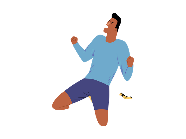 Male footballer enjoying win  Illustration