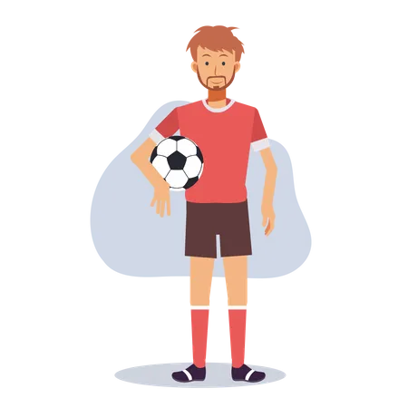 Male Football Soccer Player Characters Flat Vector Cartoon Character Illustration Illustration