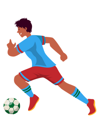 Male footballer playing football  Illustration